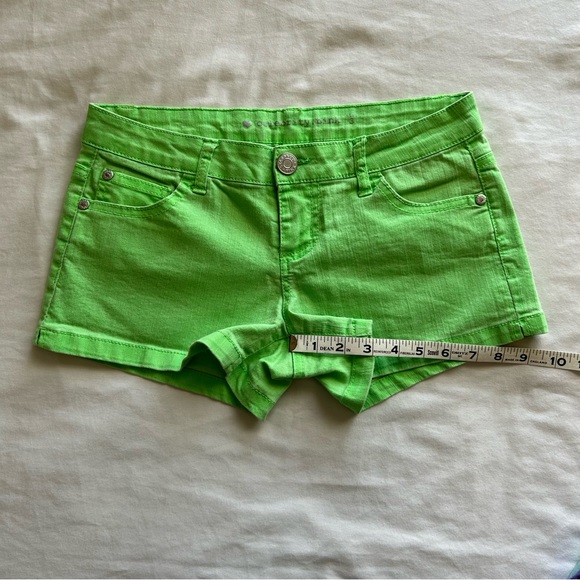 Celebrity Pink Lime Green Denim Short Shorts  Size 3 - Picture 9 of 9